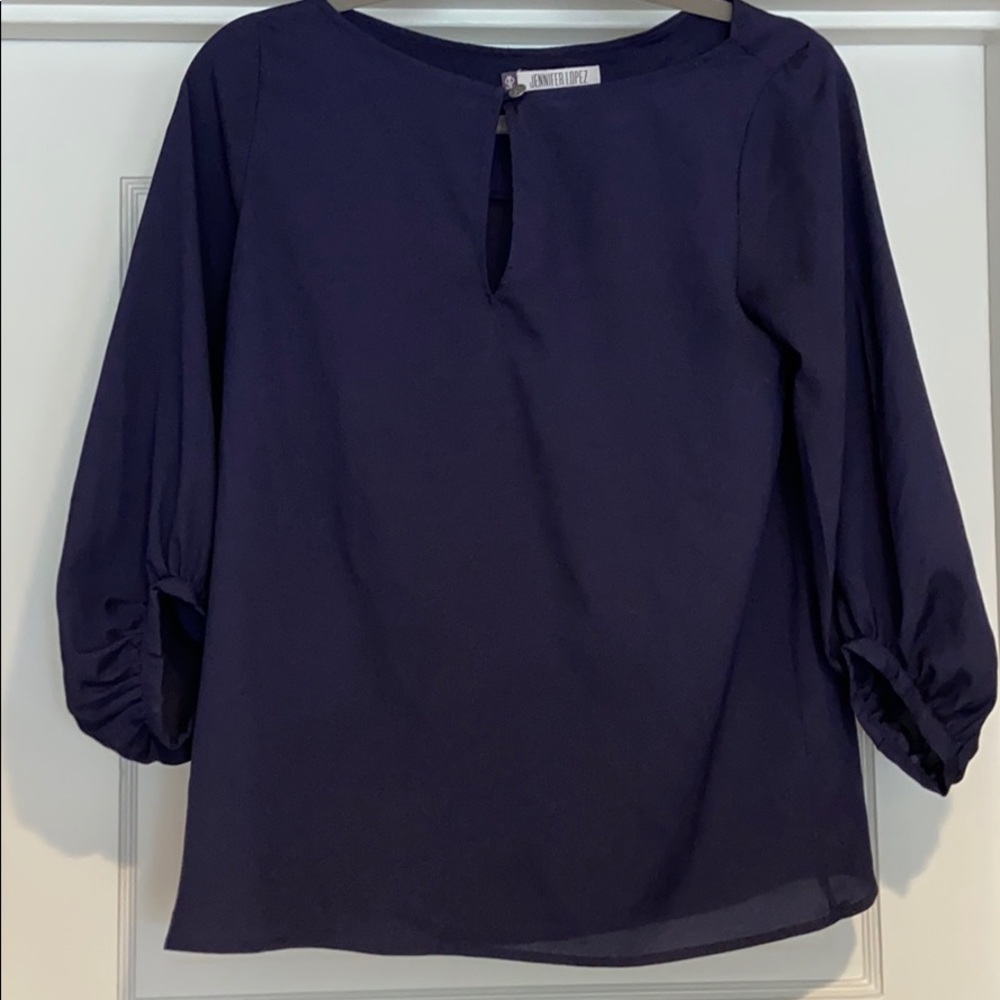 Jennifer Lopez navy blue blouse. Size small. Mint!